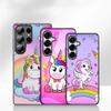 Cute Pink Unicorns Rainbow Cover Phone Case for Samsung Galaxy S25 S23 S22 S24 FE Ultra Plus A56 A05 A06 A15 A16 A57 S7 Edge