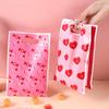 50pcs Pink Heart Valentine's Day Plastic Gift Bags Candy Bags For Valentine's Day Party Favor Wedding Decor And Party Suppllies
