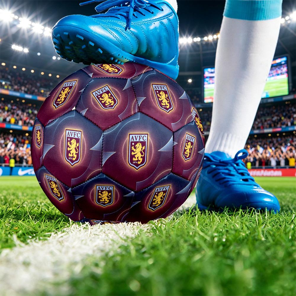 Aston Villa FootballPrinted Size 5 Soccer Ball, Anti Slip Adult Match Football Souvenir for Football Fans