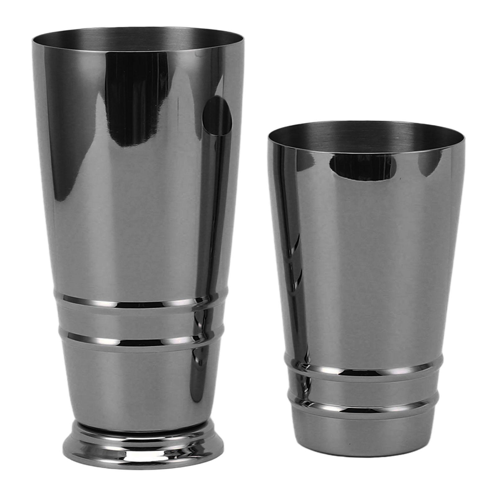 

Cocktail Mixer 304 Stainless Steel Glossy with Bottom Dishwasher Safe Boston Shaker for Home Bar Black Coating L