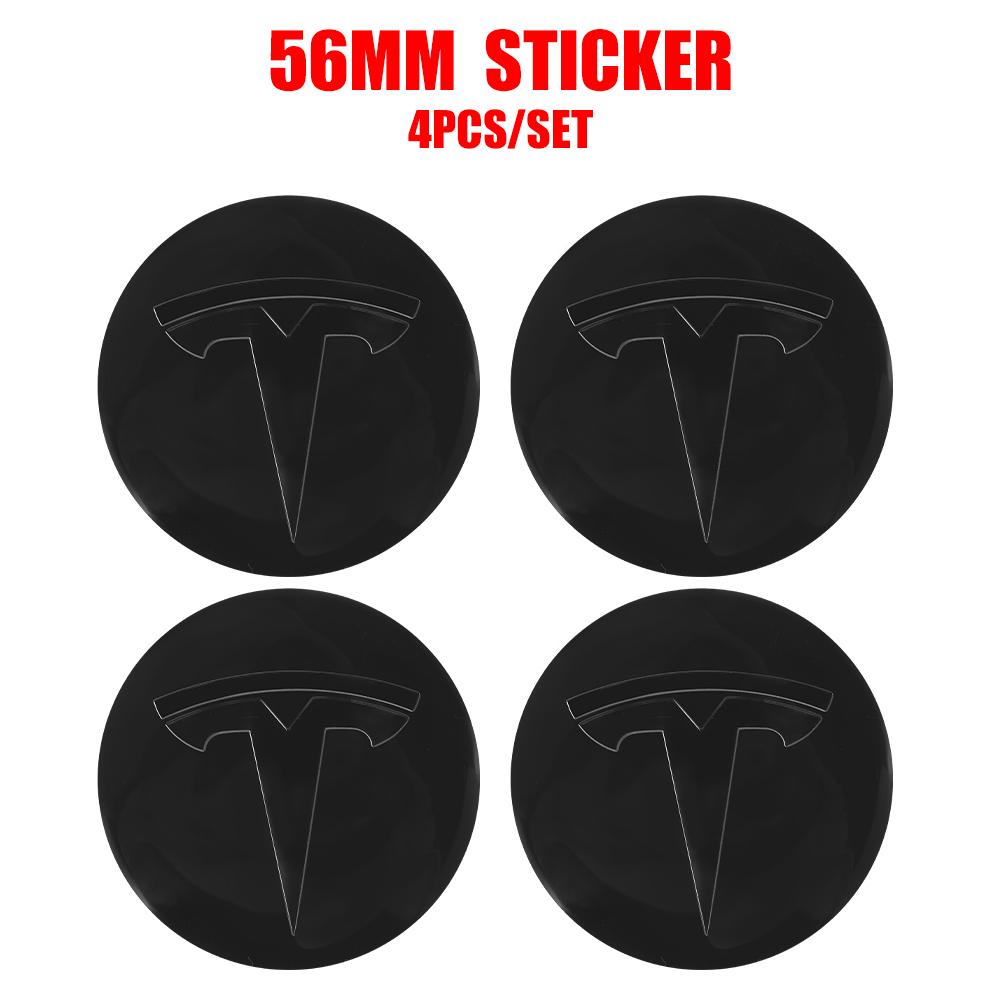 4pcs 56/60mm Car Wheel Center Cover Sticker Tire Hub Cap Badge Covers For Tesla Model 3 Model S Model X Model Y Coil Accessories