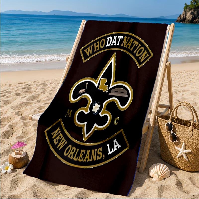 Who Dat Nation Football Beach Towel, Microfiber Beach Towel, Perfect For Pool, Beach, Travel, Home Decor Beach Party Fan gifts