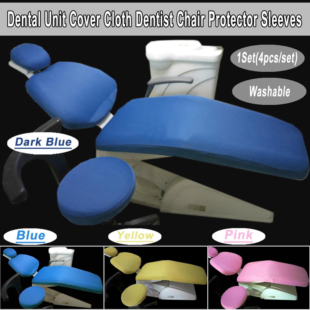 4pcs Fabric Dental Chair Cover Backrest Seat  Case Protector Kit Washable Elastic Cloth Dentist