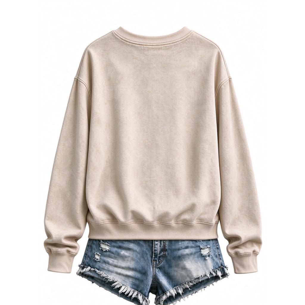 Women's Christmas Print Long Sleeve Crewneck Pullover Sweatshirt Casual Holiday Top