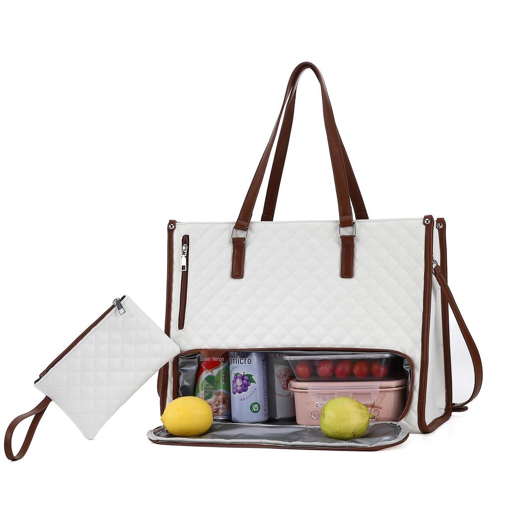 Large-Capacity Tote & Laptop Bag with Lunch Box, Crossbody or Shoulder Style