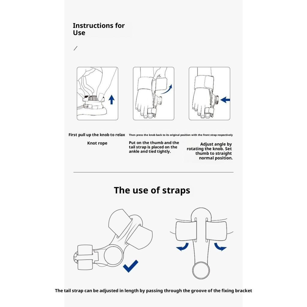 Korektor vbočeného palce Nastavitelný knoflík Oddělovač prstů palce Velikost pro muže i ženy Korektor překrývajících se kostí palce