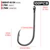 100pcs High Carbon Steel 1#-6/0# Fishing  Hook Single Barbed Hook Fishing Accessories