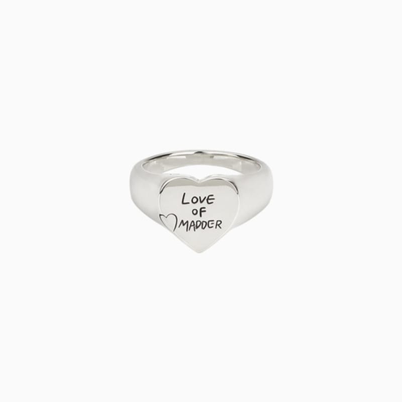 LOVEMADDER Love of Madder Ring - Bold Heart Silver Ring