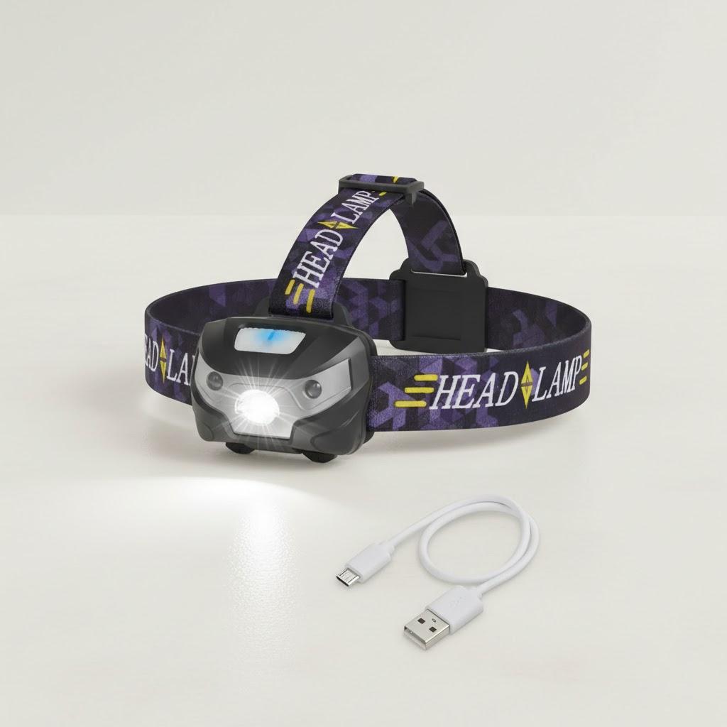 

Rechargeable Waterproof LED Headlamp High Brightness Dual White Red Light Outdoor Camping Hiking Fishing Headlight Black