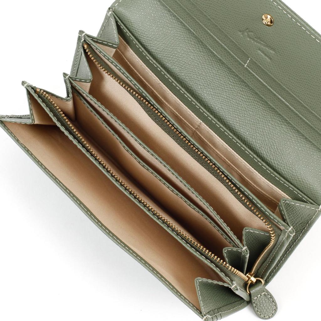 Langes Portemonnaie Material, das Kratzer weniger auffallen lässt PH0331 Stitch 33915 [Kitamura] Khaki/Elfenbein [Grün]