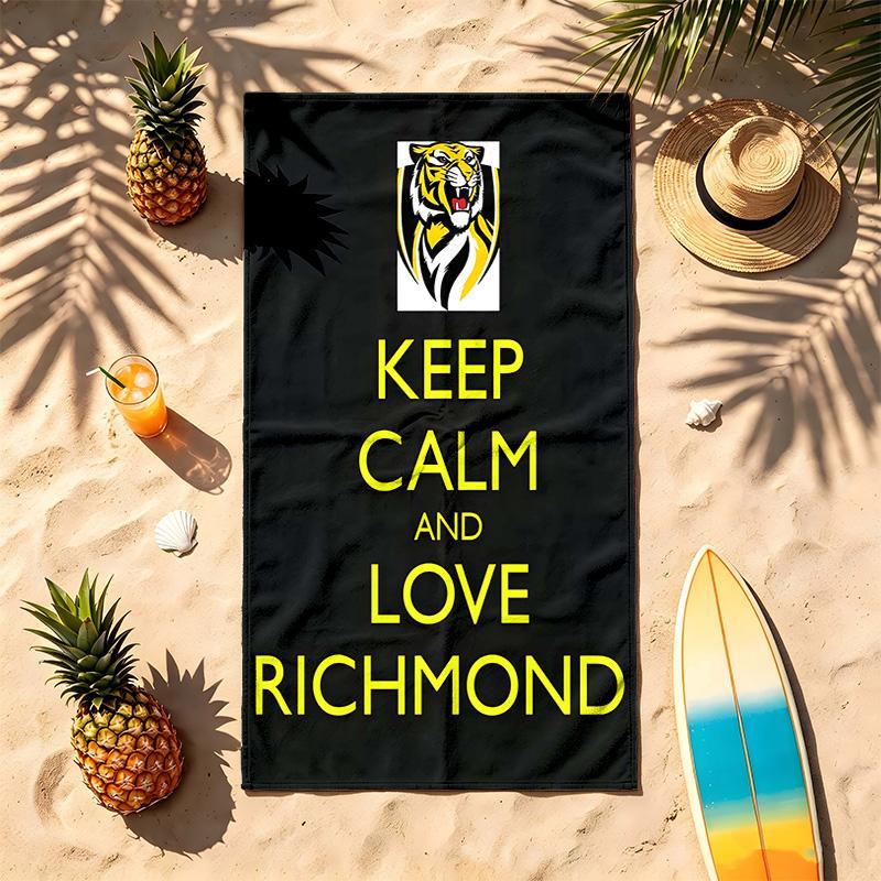 Richmond Football Club (1) Thema Strandtuch Sandabweisend Weich Und Bequem Geeignet Für Den Pool Camping Yoga Und Tauchen Ein Reise-Essential