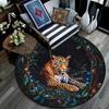 Runder Leoparden-Teppich, Teppich für Wohnzimmer, Schlafzimmer, Sofa, Spielzimmer-Dekor, Rutschfeste Fußmatte