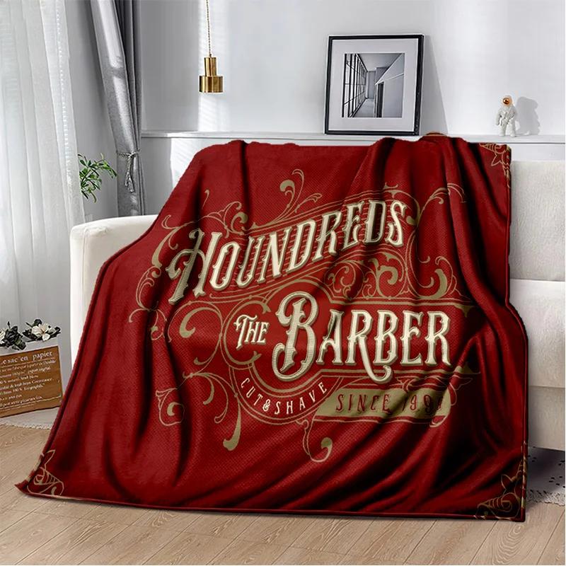 3D Berber Dükkanı Kafatası Vintage Burcu Battaniye, Yumuşak Atmak Battaniye Ev Yatak Odası Yatak Kanepe Piknik Seyahat Ofis Kapak Battaniye Çocuklar