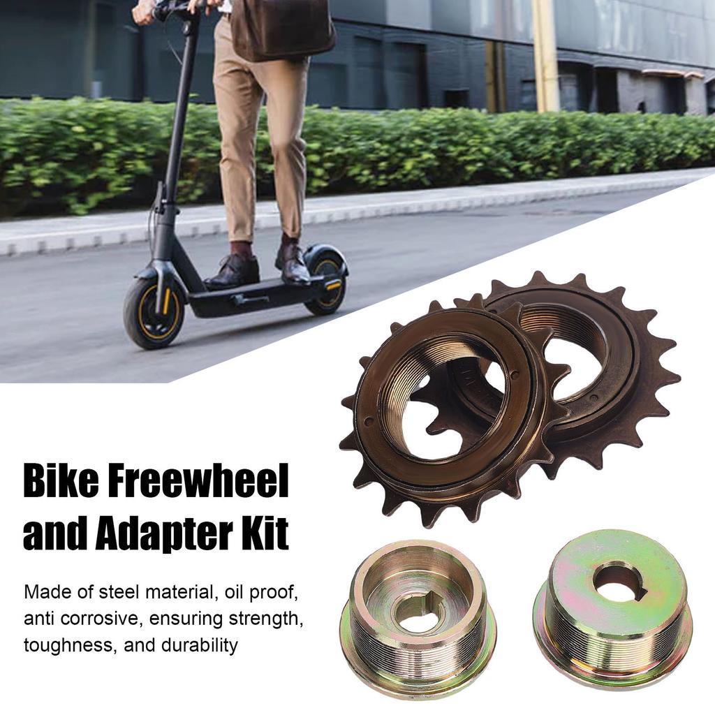 Bike Freewheel and Adapter Kit 16T 18T Flywheel Left Right Drive Adapter Set for Replacement