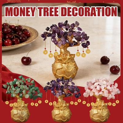 Crystal Money Tree Feng Shui Ornament - Home And  Gemstone Jewelry For Attracting Wealth