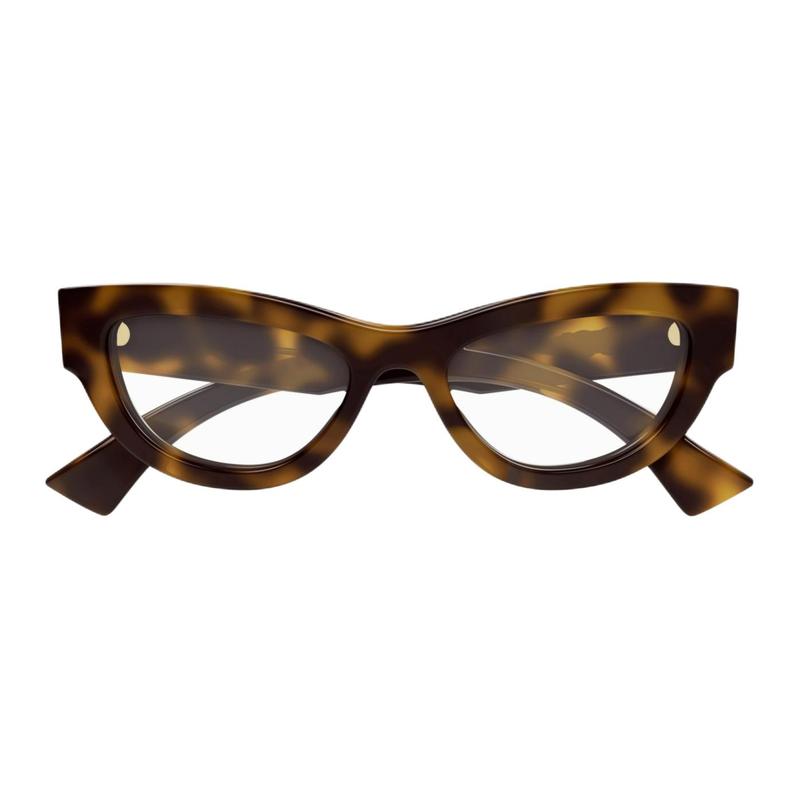 Gucci Temple Logo Design Cat Eye Optical Frame Women's Tortoiseshell
