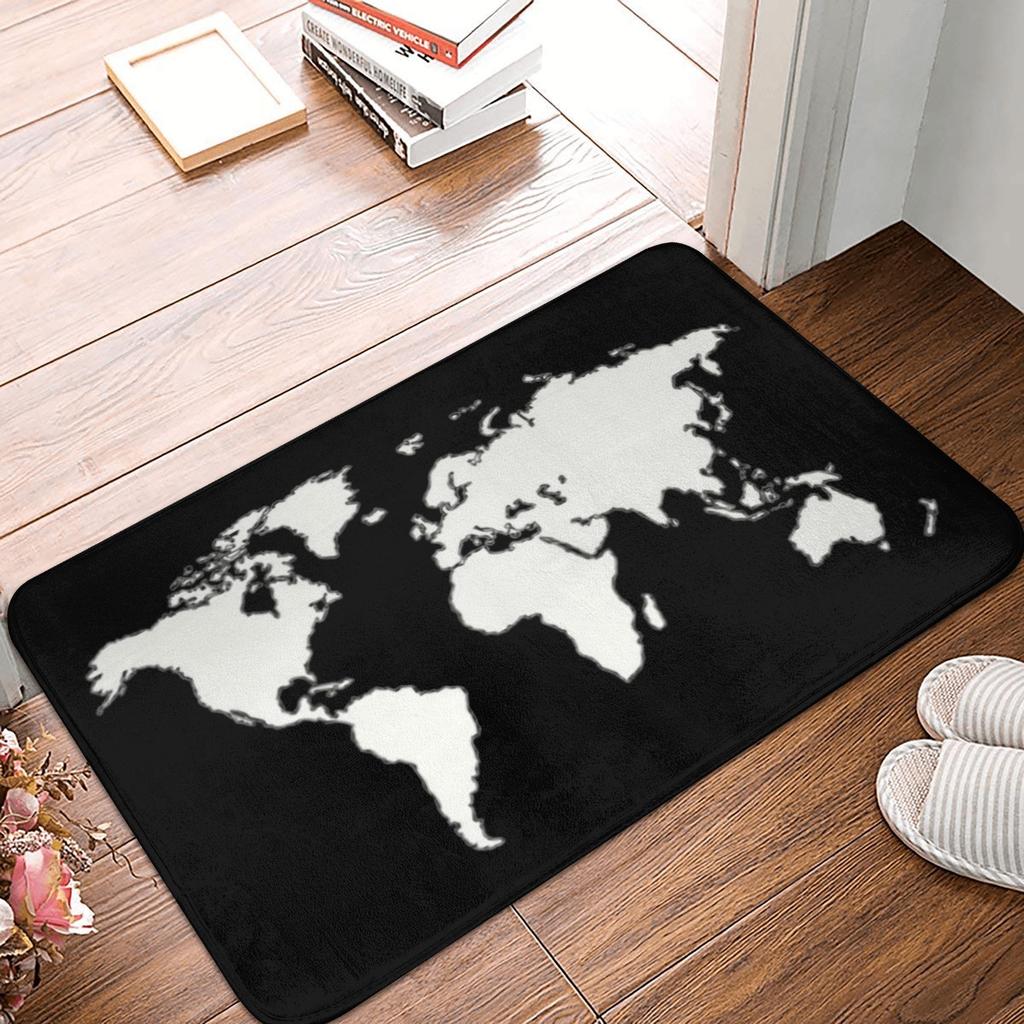 Mappa del Mondo Blu Zerbino Tappetino Antiscivolo Bagno Cucina Giardino Tappeto Tappeto 40*60cm