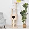 Sturdy Cat Tree with 5 Levels, Kennel, Playhouse, and Sisal Rope, Beige, Max 30kg