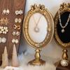 Vintage Velvet Jewelry Display Stand Portable Photo Frame Earring Holder Earrings and Bracelet Storage Rack Home Decoration Gift