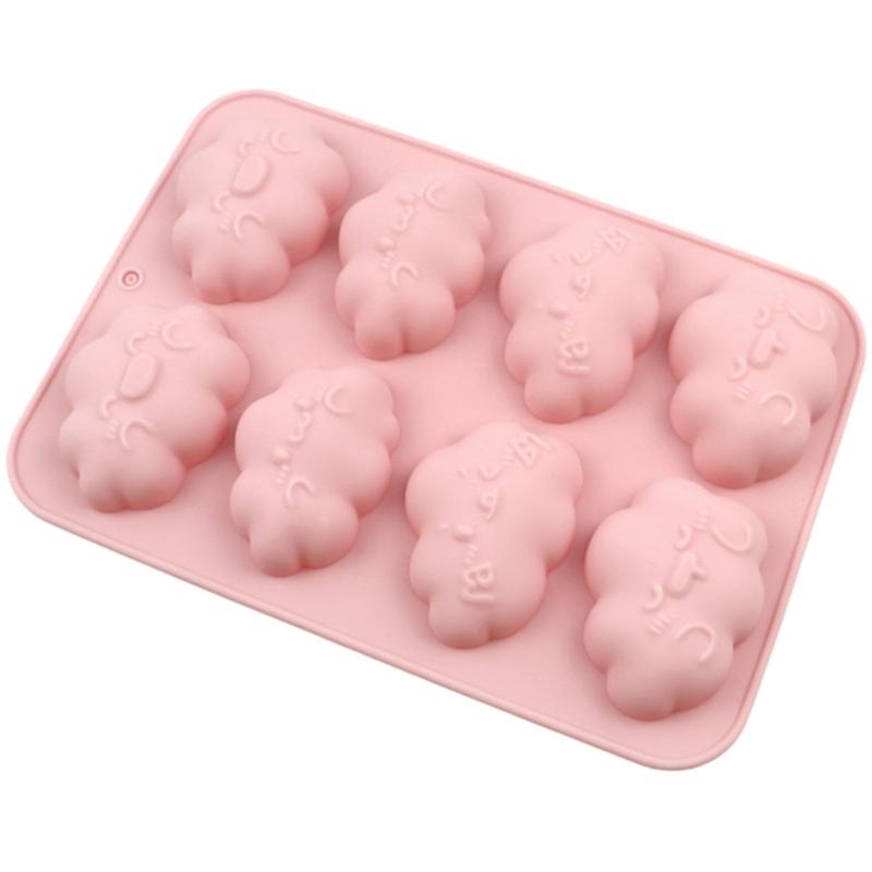 Multipurpose Cartoon Cloud Dessert Molds Effective Silicone Cloud Dessert Molds with 8 Compartments for Baking