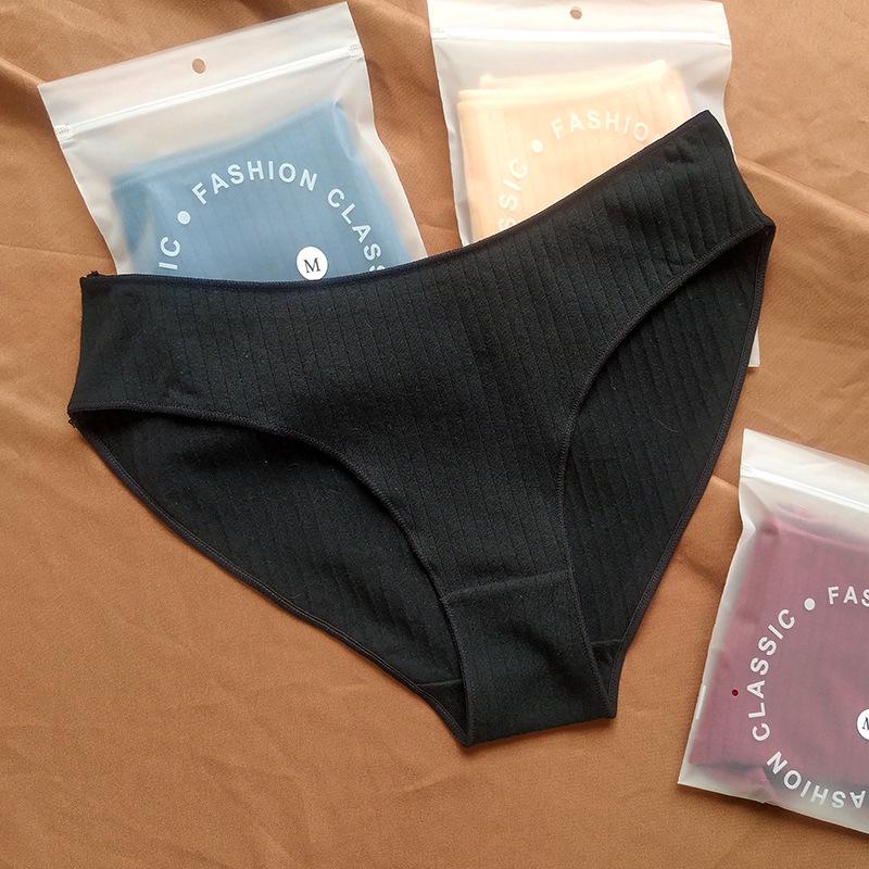 Pure Cotton Low-Waist Breathable Women's Panties - Plus Size & High-Elastic Knit