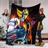 1pc UFO Robot Grendizer5 Theme Blanket - Digital Print, Polyester, Cozy for All Seasons, Perfect for Outdoor, Camping, and Travel
