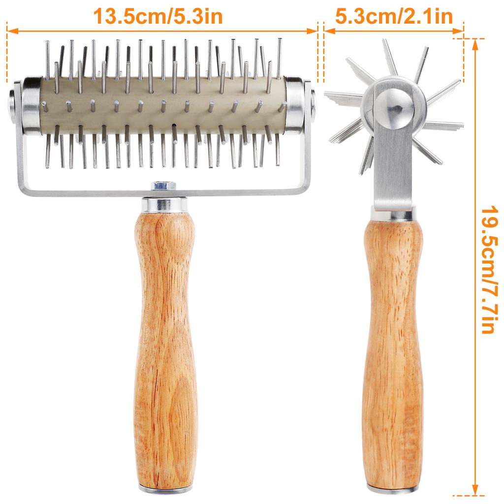 Pizza Dough Roller Stainless Steel Pizza Dough Hole Maker Professional Pizza Pin Puncher for Cookie Cake Pie Pastry Bread