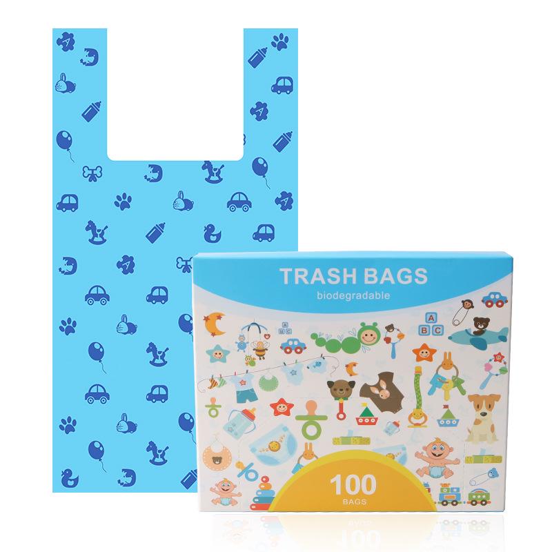 "Cat Litter Box Garbage Bag with Tie Closure"