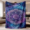 2026 Neue Flanelldecke Veröffentlichung - Luxuriöses Mandala-Design, Ultra-Weiche Ganzjahres-Plüsch-Tagesdecke Mit Tiefblau, Lila, Rosa, Gold Und Bl