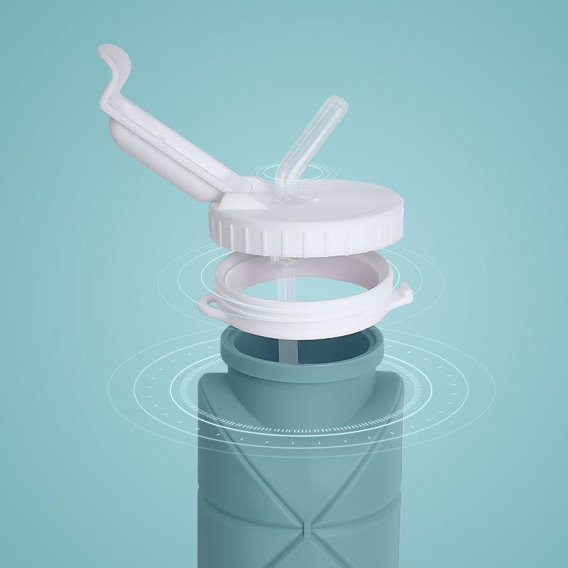 Foldable Silicone Sports Water Bottle with Straw - Portable & Telescopic Gift