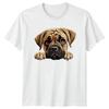Cute Dog Breed Bullmastiff Puppy Peeking Funny Graphic TShirt