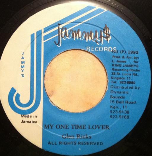 

7-дюймовая пластинка GLEN RICKS My One Time Lover NONE Jammys Records 1992 Ямайка Регги Ска Даб Б/у