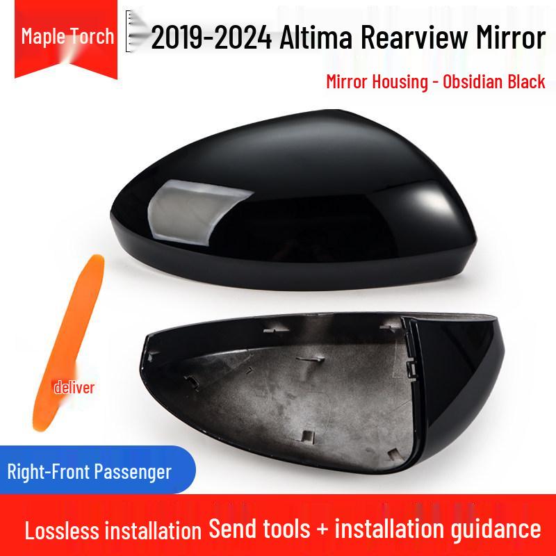 Compatible Rearview Mirror Cover with Camera, Frame & Turn Signal for 2019-2024 Nissan Altima