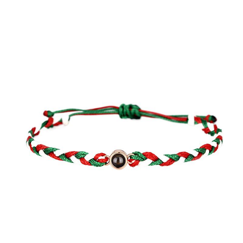 Multilingual Photo Projection Bracelets for Couples - Men's & Women's New Year Edition