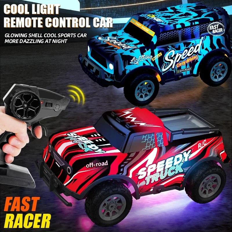 2.4G Rc Sports Pickup Drift Car Lights Remote Control High Speed Climbing Off-Road Pvc Racing Vehicle Kids Toys Young Boys Christmas