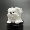Wind-Blown Dog Figurine Puppy Ornament Realistic Fluffy Adorable Dog Simulated Dog Decoration For Home/Office/Car/Desk