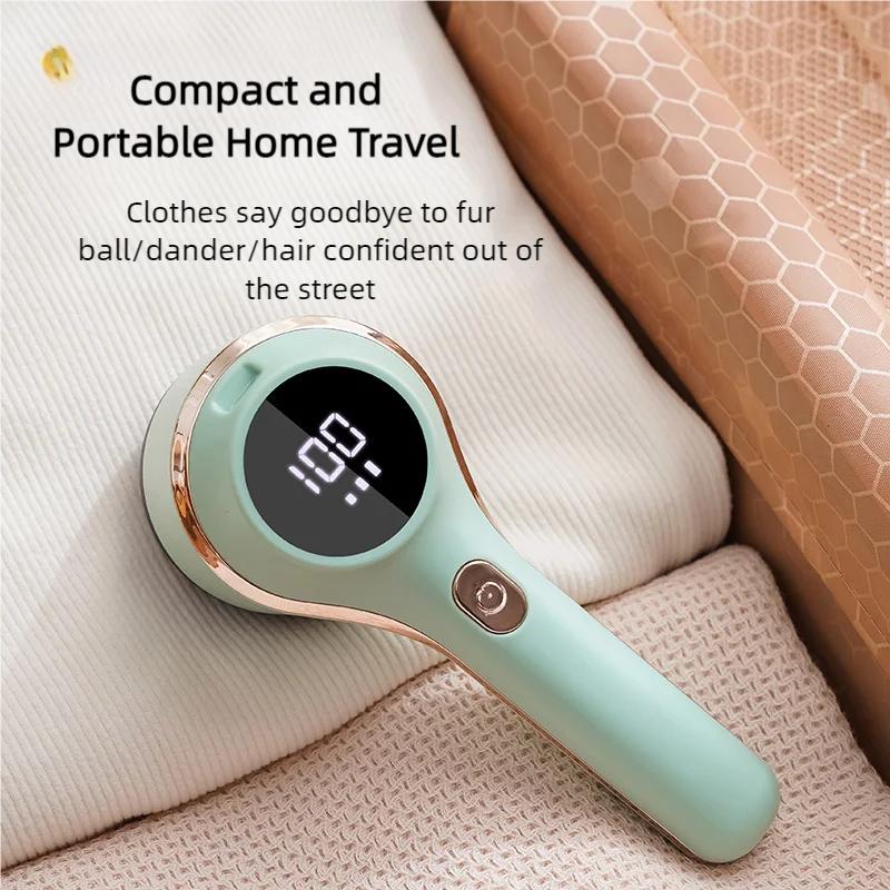 Lint Remover For Clothing Hair Ball Trimmer Fuzz Pellets Clothes Sweater Fabric Shaver with LED Digital Electric Fluff Lint Remo