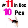MNFT 10Pcs Various Dry Fly Fishing Lure Trout Salmon Dry Flies Fish Hook Size #6 #10 #12 Nymph Mosquito Lures Fishing Tackle