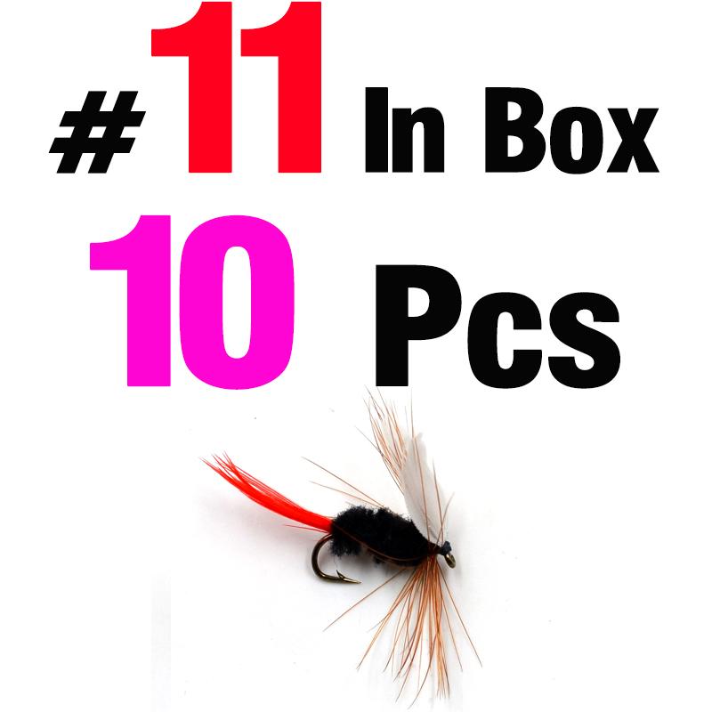 MNFT 10Pcs Various Dry Fly Fishing Lure Trout Salmon Dry Flies Fish Hook Size #6 #10 #12 Nymph Mosquito Lures Fishing Tackle