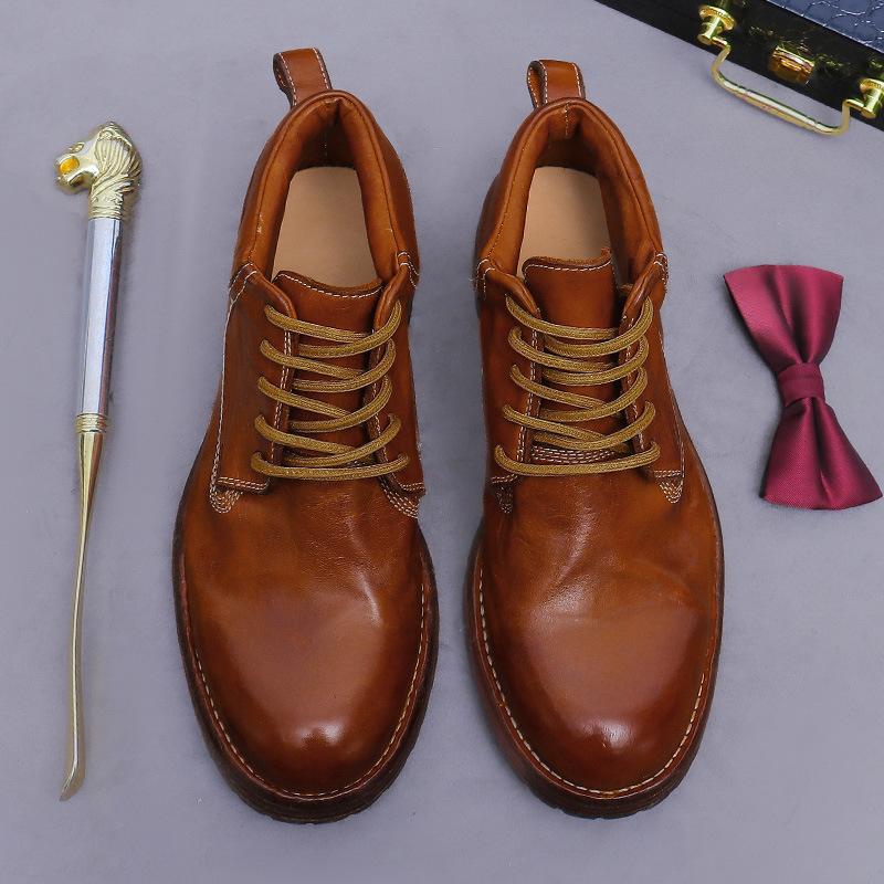 Fashion Genuine Leather Men Boots Comfortable Boots Men's Genuine Leather Winter Boots Man Sneakers Mens Fashion Shoes