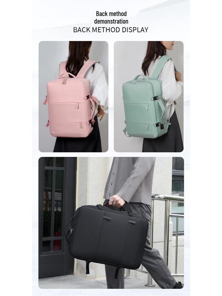 High-End Waterproof Backpack: Women's Leisure Travel, Men's Wet/Dry Separation, Large Capacity Schoolbag, Laptop Compatible.