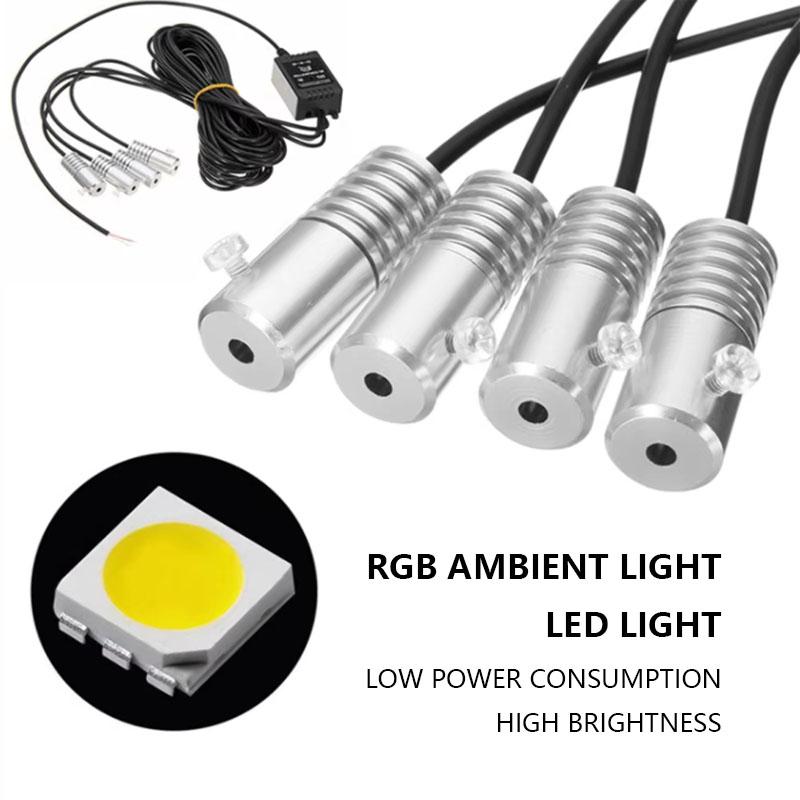 LED Car Interior Ambient Strip Light With APP Remote Control Auto Decorative Lamp RGB Fiber Optic Atmosphere Neon Lighting Kit