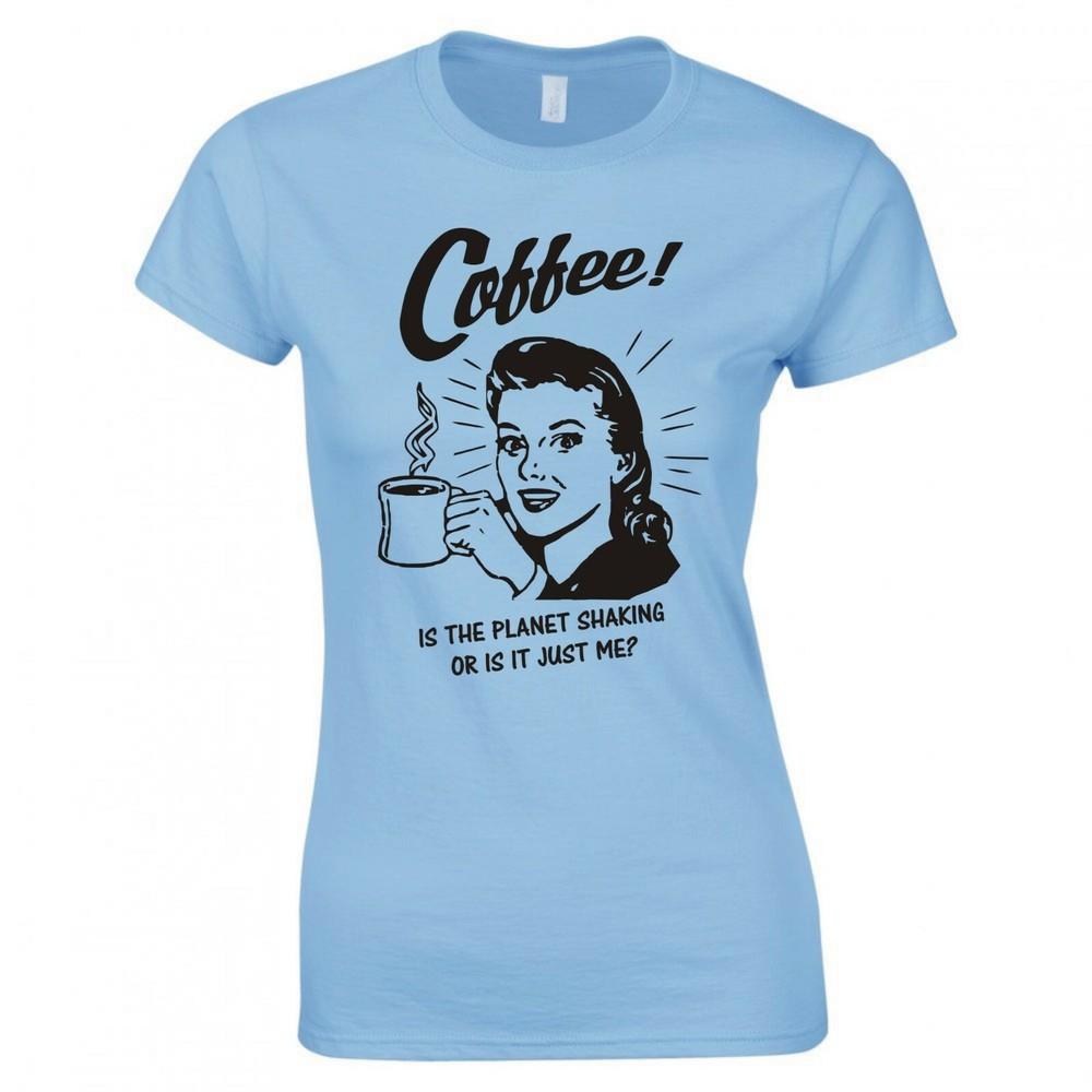 Coffee Meme Unisex Is The Planet Shaking Or Is It Ladies Skinny Fit Tshirt S