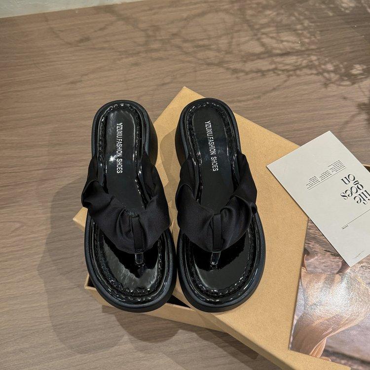 

[youshilai] Шлепанцы в стиле феи женские летние модные атласные с утолщенной подошвой для юбки, крутые шлепанцы женские 35