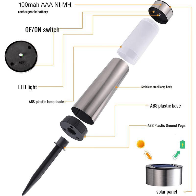 Садовые газонные светильники Lishi Solar из нержавеющей стали
