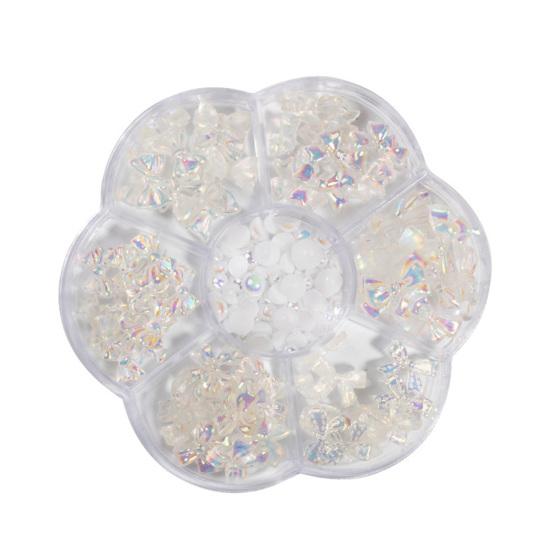 1 Cutie Fundițe Nail Art Pastă Tridimensională Ușor DIY Fundiță Rășină Perlă Faux Amestecat Floare de Prun