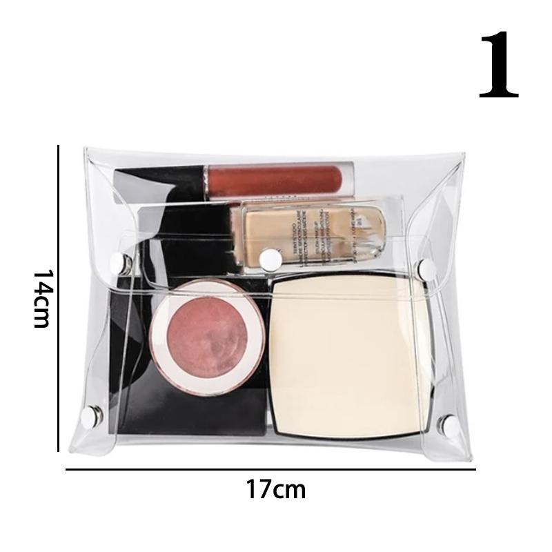 1Pc Different Sie Portable Transparent Cosmetic Bag Waterproof Pvc Pencil Toiletry Organizer Stationery Storage Bag Makeup Brush