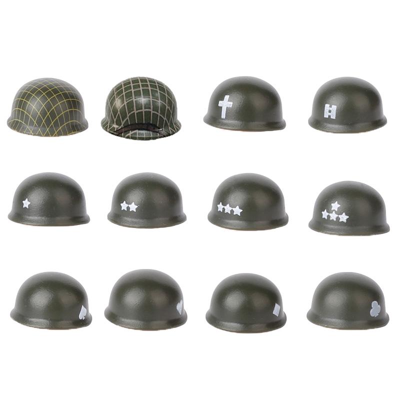 Military Figure MOC Building Block Accessories Vest Equipment Soviet American Soldier Helmet Hat Kit Mini Brick Toy Gift K48