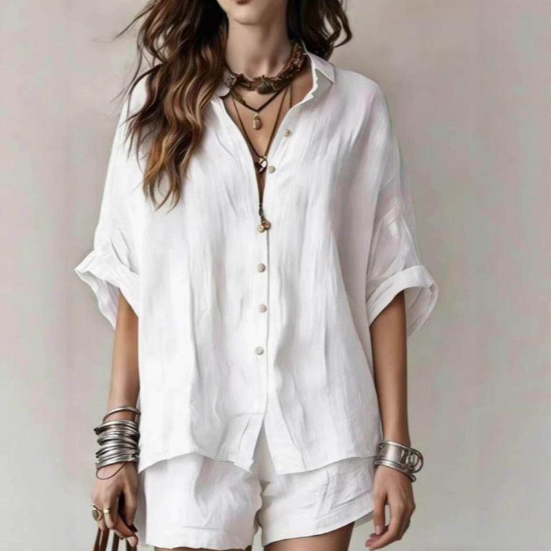 

New Shirt Shorts Fashionable Casual Set Black [Ready Stock] L