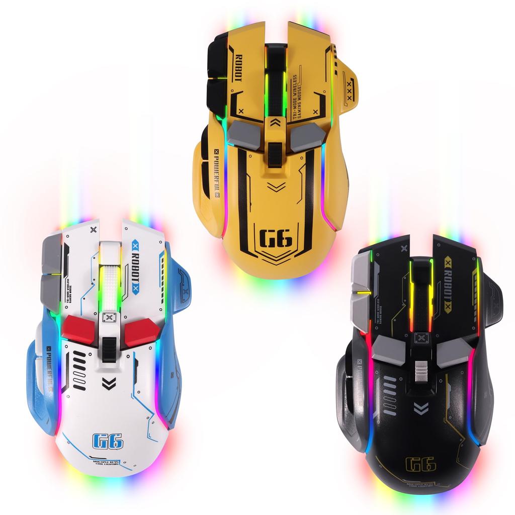 Lightweight Wireless Gaming Mouse, 2.4G+Bluetooth, Wired and Wireless, Type-C Rechargeable, 10 Buttons, 5-Level DPI Adjustment